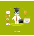 student with cases goes to school vector image