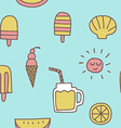 summer icons seamless pattern background vector image vector image