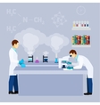 chemical lab science research flat poster vector image vector image