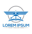 unique travel and plane logo design vector image
