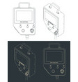 cnc machine control blueprints vector image vector image