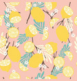fruit seamless pattern lemons with branches vector image vector image