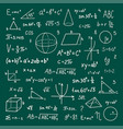 hand drawn math symbols on green vector image
