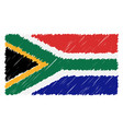 hand drawn national flag of south africa isolated vector image