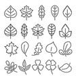 leaf icon set linear isolate vector image