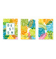 colorful abstract poster set palm background vector image
