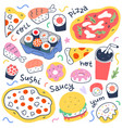 fast food collection menu vector image