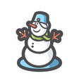 snowman snow craft icon cartoon vector image