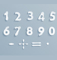 white paper digits vector image vector image