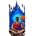 basketball player ball on white background vector image vector image