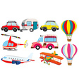 different kind of transportation vector image