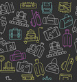 seamless pattern with luggage vector image vector image