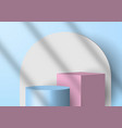 3d minimal scene background blue cylinder vector image