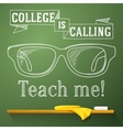 nerd glasses on the chalkboard with college vector image vector image