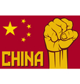 flag of china with fist vector image