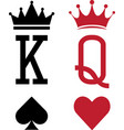 king and queen cards suits playing cards deck vector image