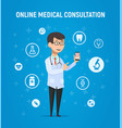 online medicine doctor vector image vector image