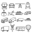 transport line icons set vector image