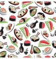 japanese seafood cuisine seamless pattern vector image