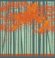 seamless pattern with slender autumn trees vector image vector image