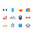 fitness gym training icons vector image