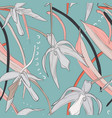 hand drawn colorful orchid blooming flowers vector image vector image