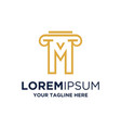 letter m law attorney firm logo vector image