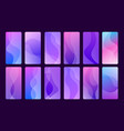 set 12 trendy abstract backgrounds for mobile vector image vector image