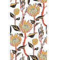 dark protea with leaves seamless pattern design vector image