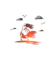 happiness and freedom concept hand drawn isolated vector image