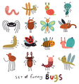set of funny bugs vector image