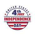 4th july united states independence day emblem vector image