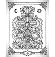 cross symbol with baroque decorations vector image