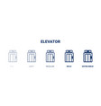 elevator icon thin light regular bold black vector image