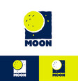 moon logo yellow blue background applique style vector image