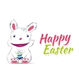 smiling easter rabbit drawn by hand vector image