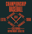 t-shirt graphic design baseball typography emblem vector image vector image