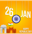 26th january happy republic day vector image vector image