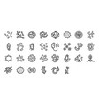 bacteria and viruses line doodle simple vector image