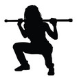 silhouette a woman doing squats on white vector image