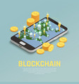 cryptocurrency worldwide isometric background vector image vector image
