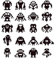 pixel robot collection vector image vector image