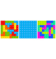 textures of plastic block toy with colorful bricks vector image