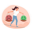 woman with emotional balance concept vector image vector image