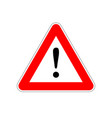 attention bright red warning sign on white vector image vector image
