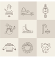 christmas icons vector image vector image