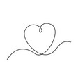 continuous one line love heart day 14 vector image