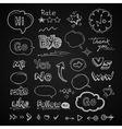 hand drawn set of speech bubbles with dialog words vector image