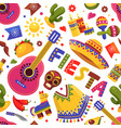 mexican fiesta pattern traditional floral holiday vector image vector image