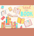 read the book concept close and open books vector image